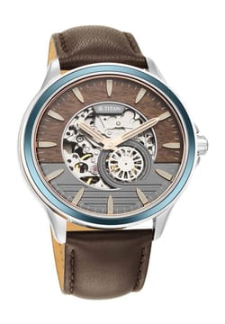 Titan Automatic Anthracite Dial Leather Strap Watch for Men