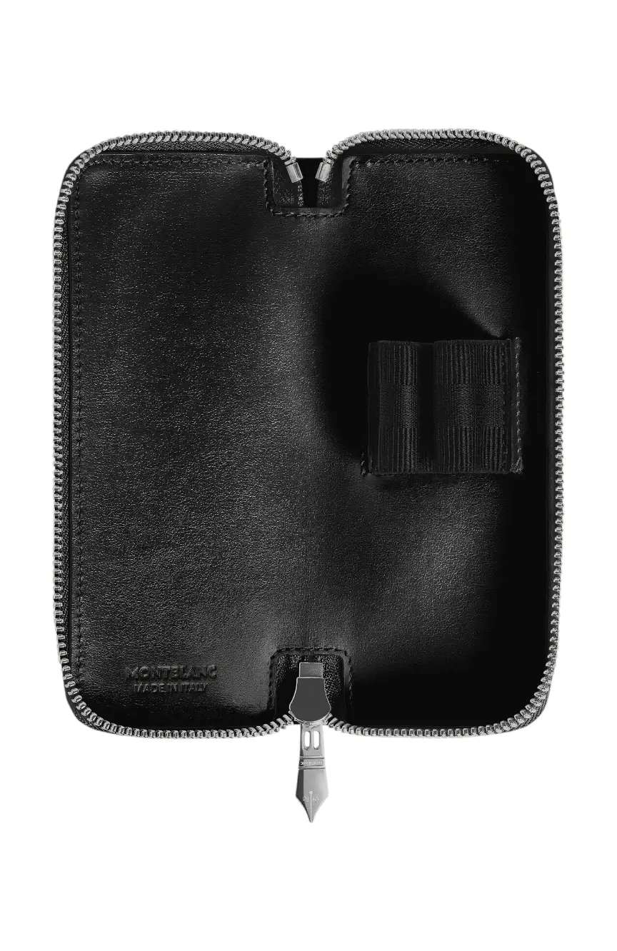 Montblanc 2 Pen Pouch with zip in Meisterstuck Leather