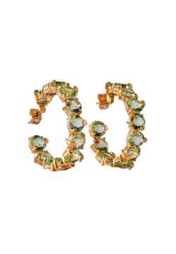 Madreperla Peridot Swarovski huggers