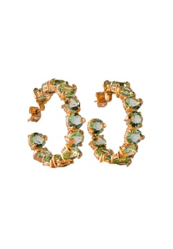 Madreperla Peridot Swarovski huggers