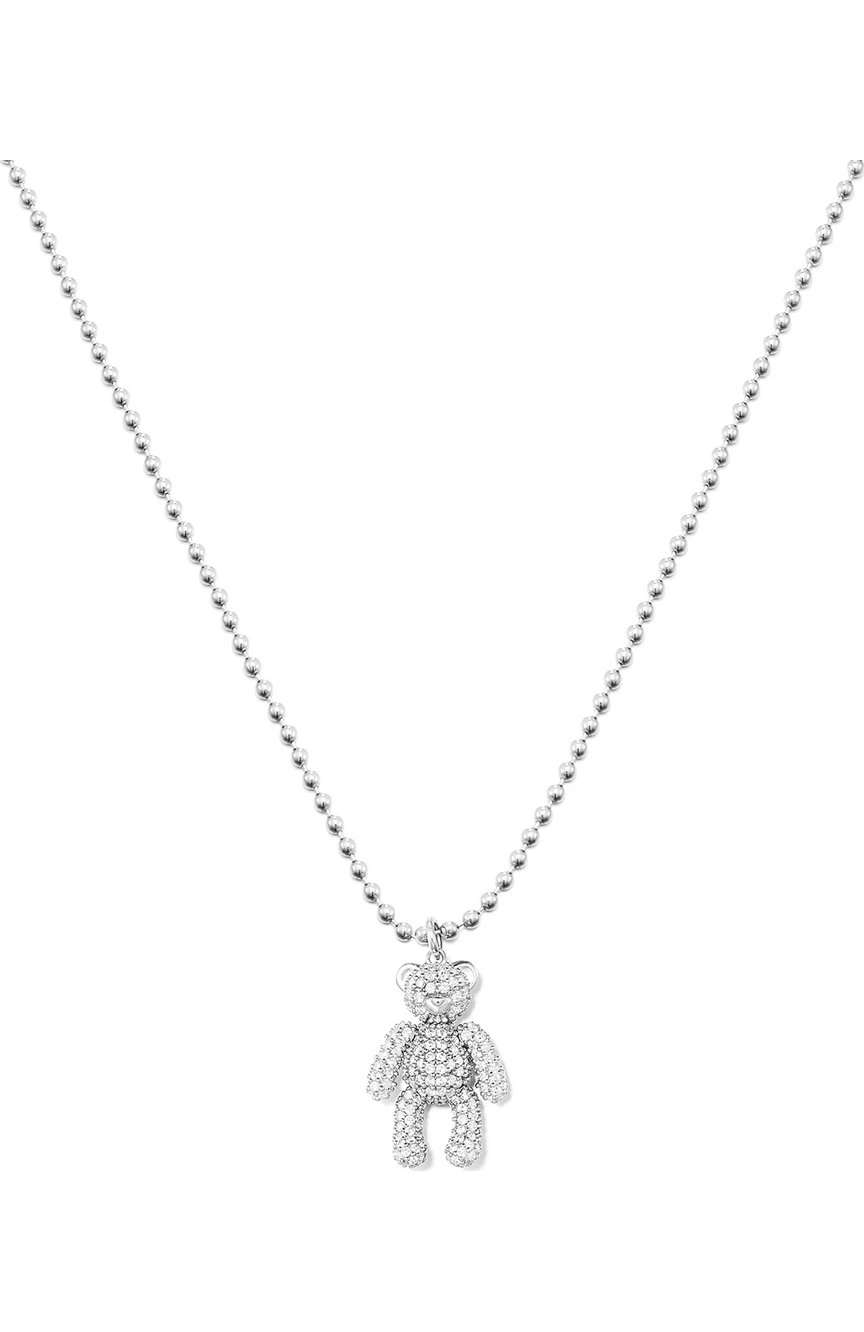 Numbering Pave Teddy Bear Necklace