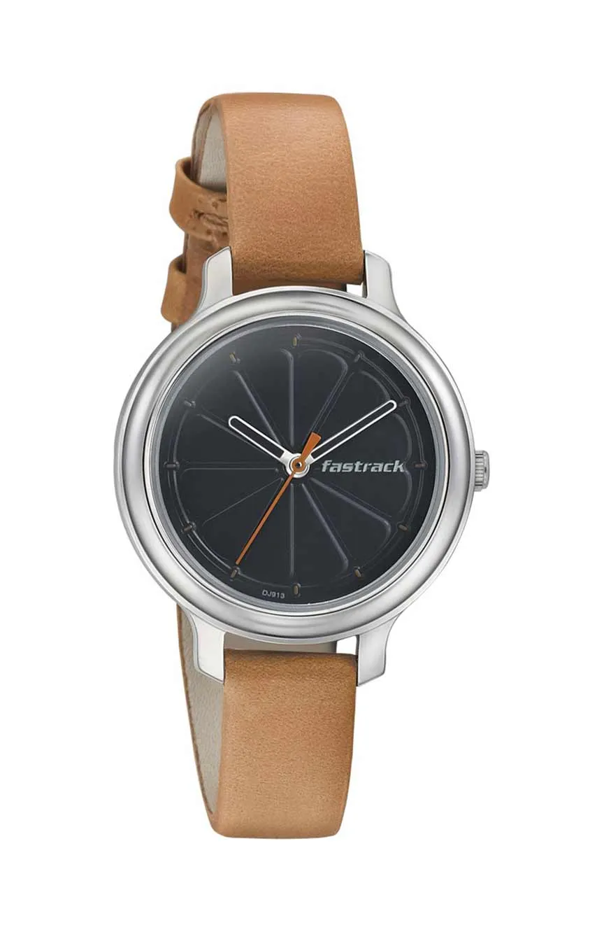 

Titan | Fastrack Quartz Analog Black Dial Leather Strap Watch for Girls