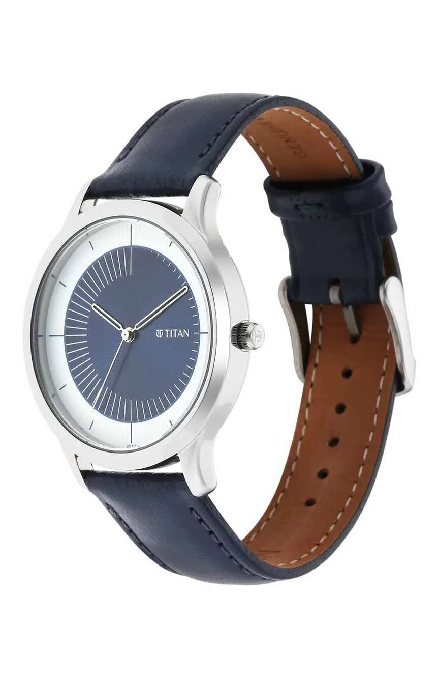 Titan Yin & Yang Blue Dial Analog Leather Strap Watch for Men