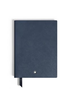 Montblanc Notebook Medium Ink Blue Leather Blue Blank Pages