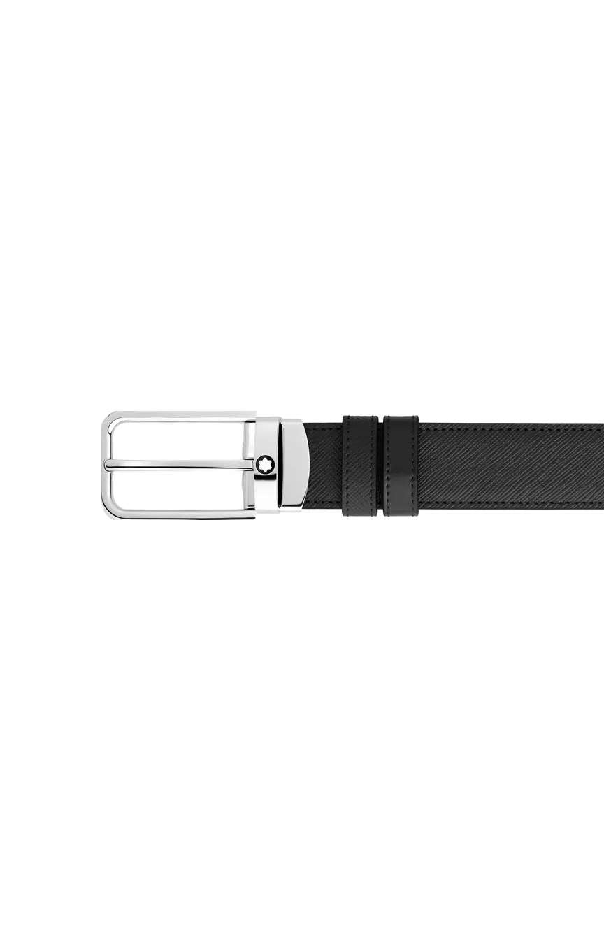 Montblanc 30 mm Reversible Belt in Sartorial Leather with Rectangular Buckle