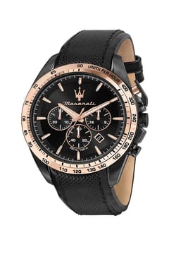 MASERATI ساعة كوارتز بسوار جلد للرجال