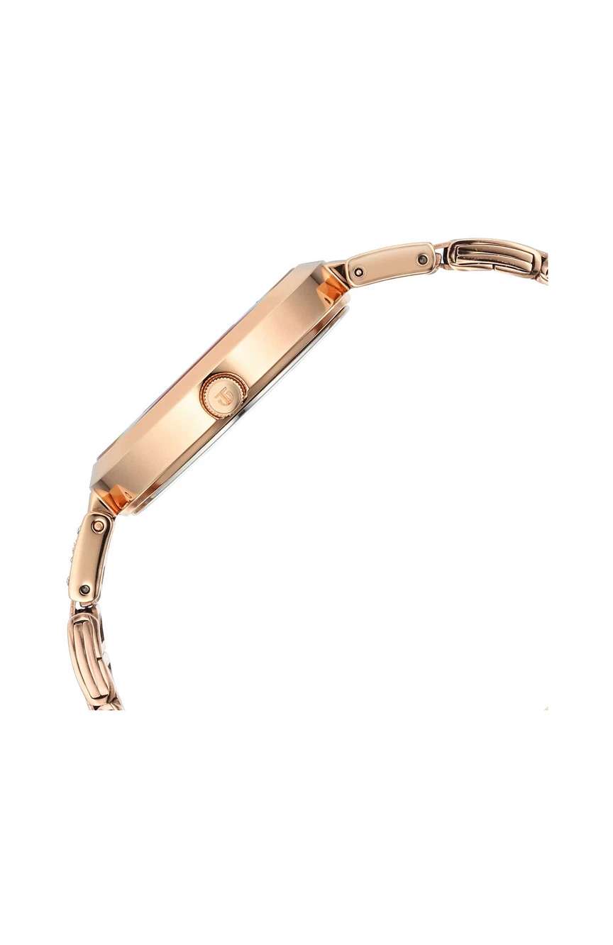 Titan Midnight Radiance Red Round Dial Gold Metal Strap Analog Watch for Women