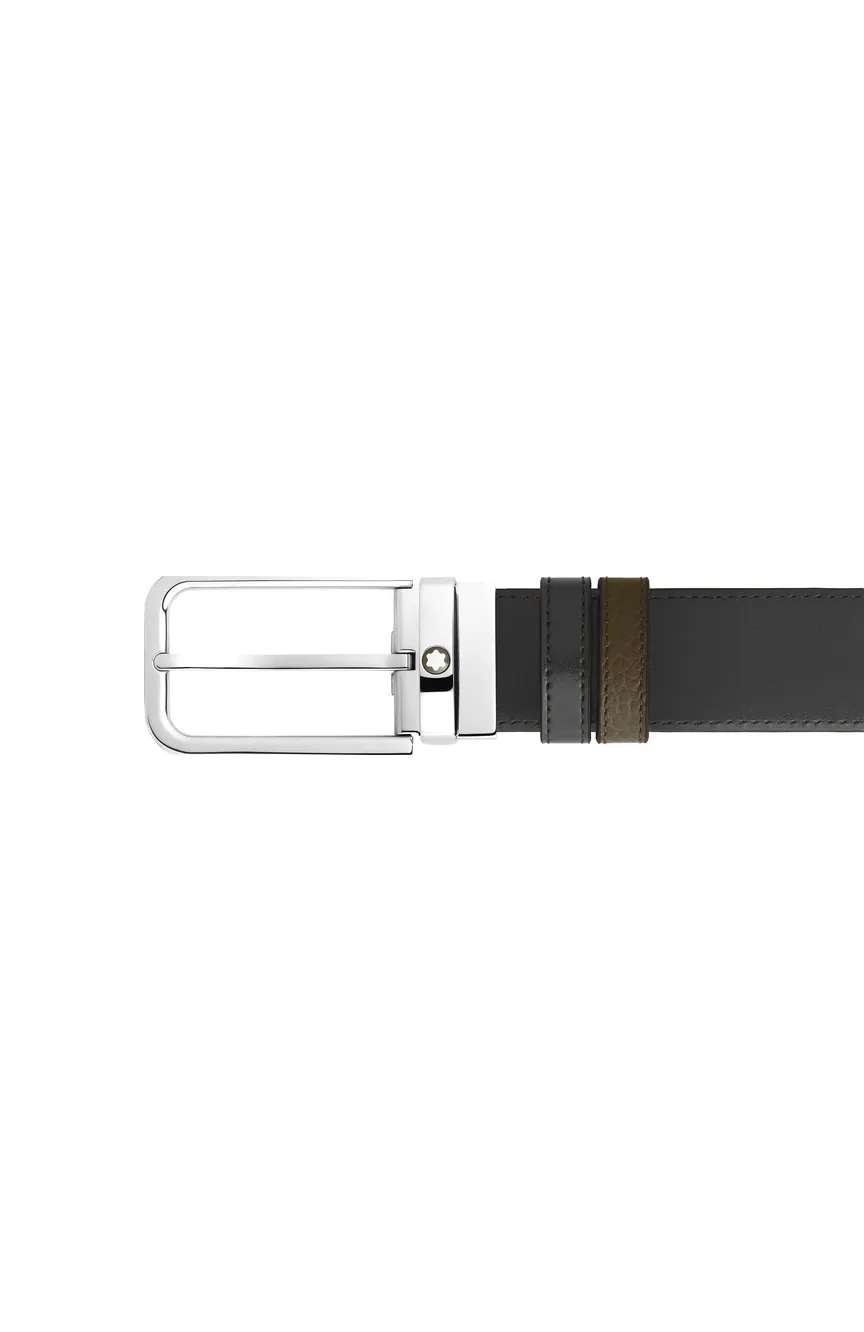 Montblanc 35 mm Reversible Belt in Grain Leather with Rectangular Buckle
