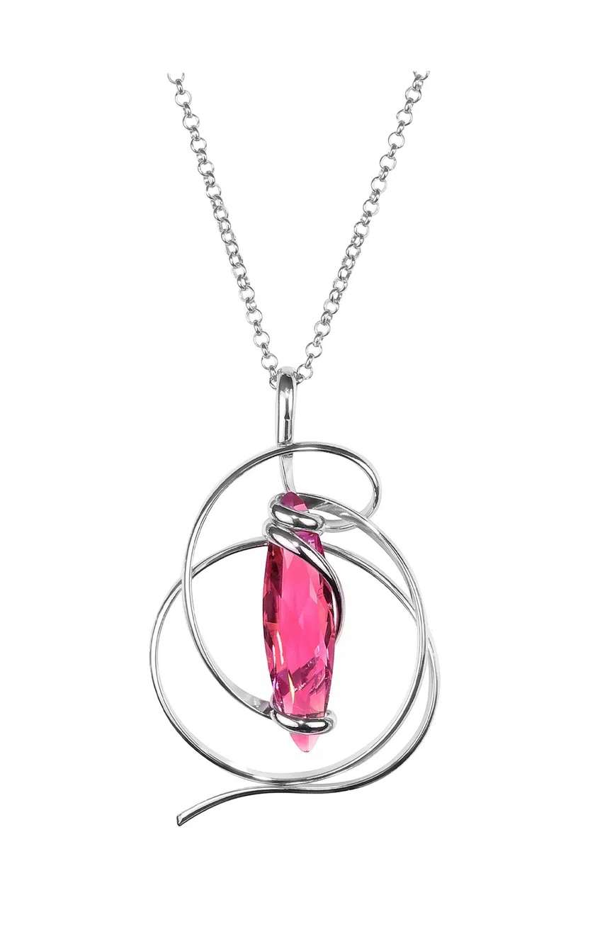 أندريا مارازيني قلادة ديفينا مطلية بالروديوم باللون الفوشيا