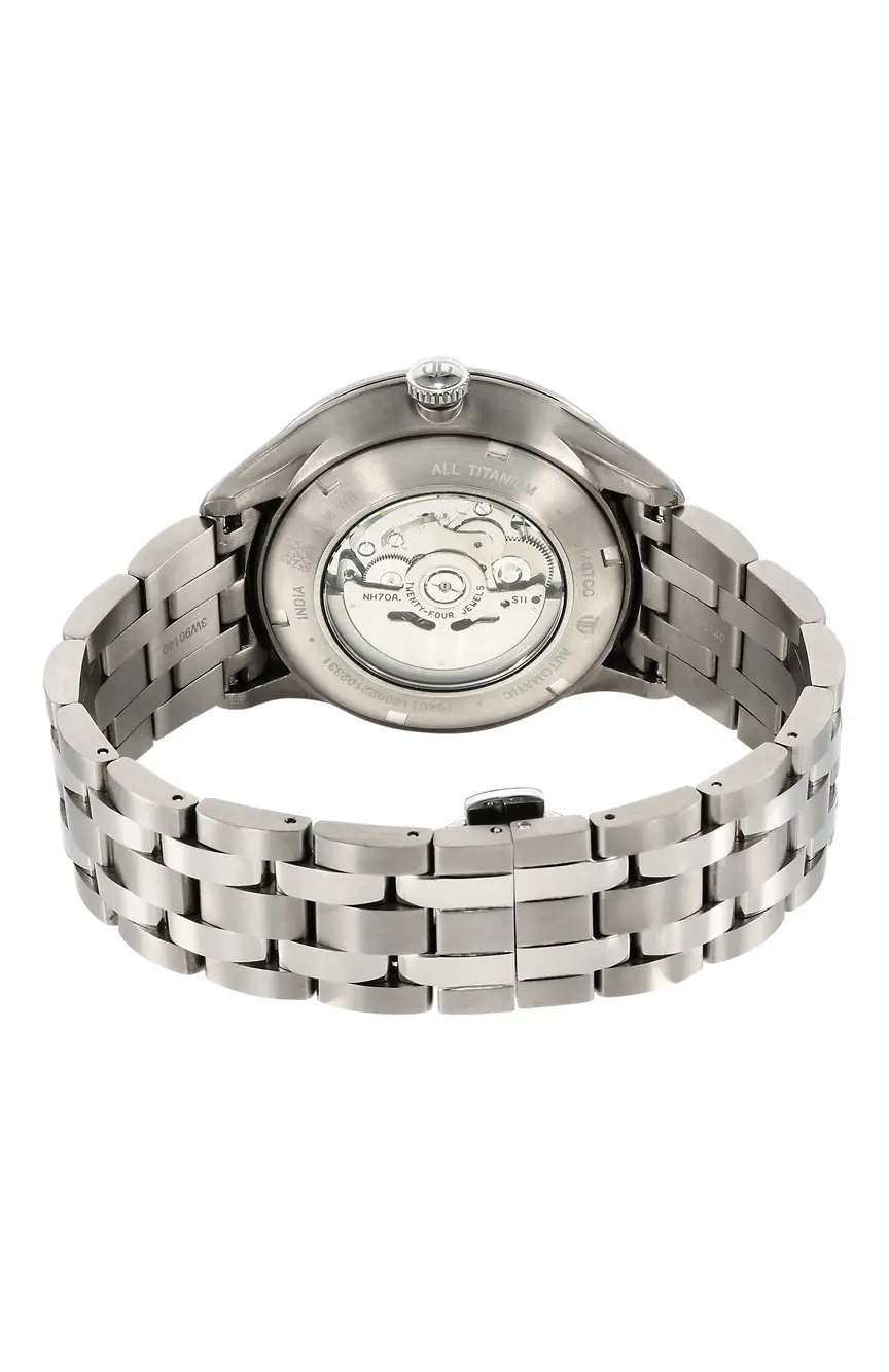 Titan Metal Mechanicals Silver Dial Silver Stainless Steel Strap Watch for Men