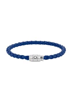 Montblanc Bracelet Blue rings Leather & Steel 63