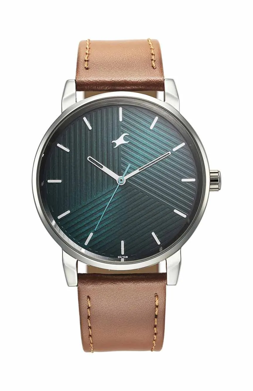 

Titan | Fastrack Stunners Green Dial Leather Strap Watch for Guys