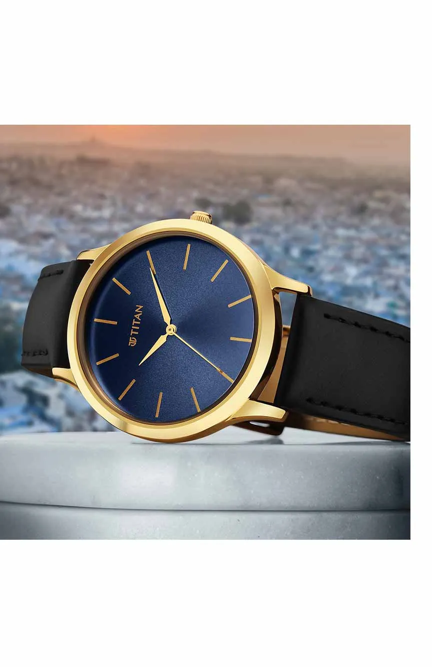 

Titan | Titan Karishma Radiance Blue Dial Analog Leather Strap watch for Men