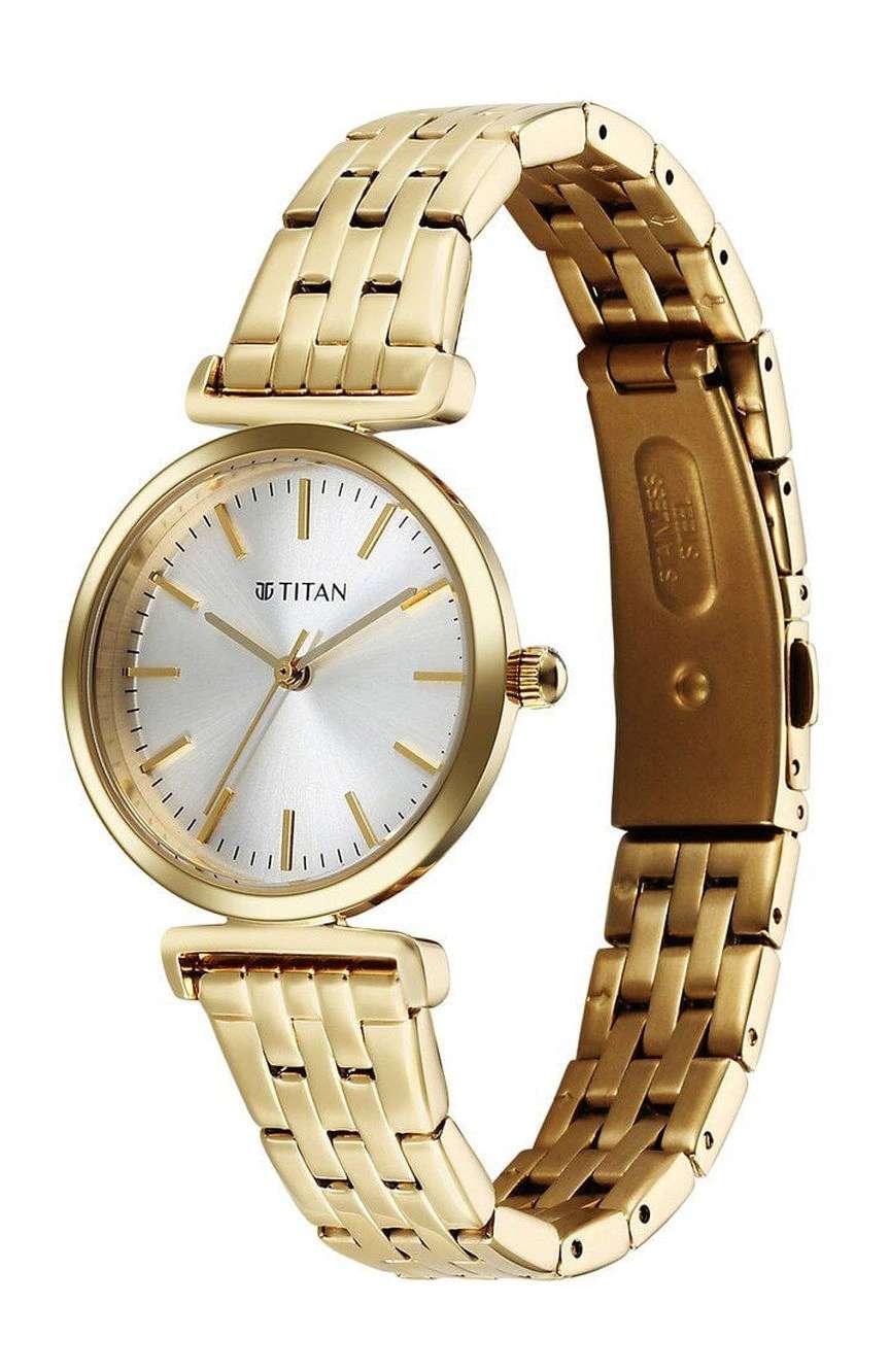 Titan Workmode Quartz Analog Silver Dial Stainless Steel Strap Watch For Women