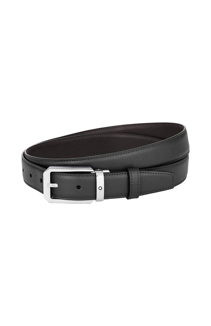 

Montblanc | Black/brown 30 mm reversible leather belt