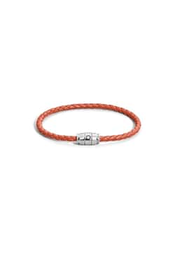 Montblanc Bracelet Steel 3 Rings Meisterstuck Collection In Cayenne Leather, Size 68