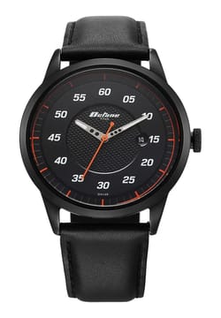 Titan Octane Quartz Analog with Date Black Dial With Black Leather Strap Watch For Men