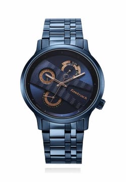 Titan Fastrack Exuberant Quartz Multifunction Blue Dial Stainless Steel Strap Watch for Guys