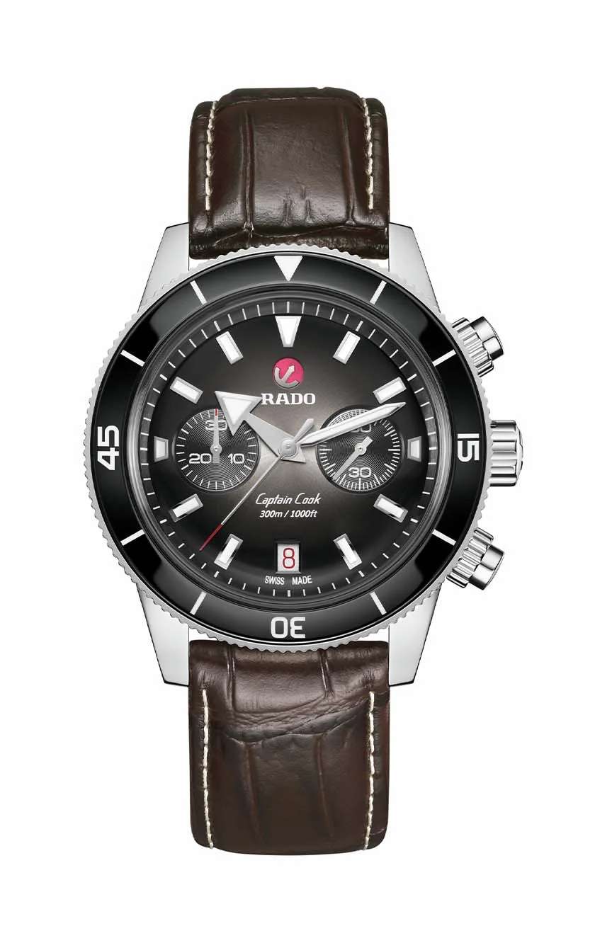 رادو ساعة يد رجالية اوتوماتيكية كابتن كوك بتقنية الكرونوجراف