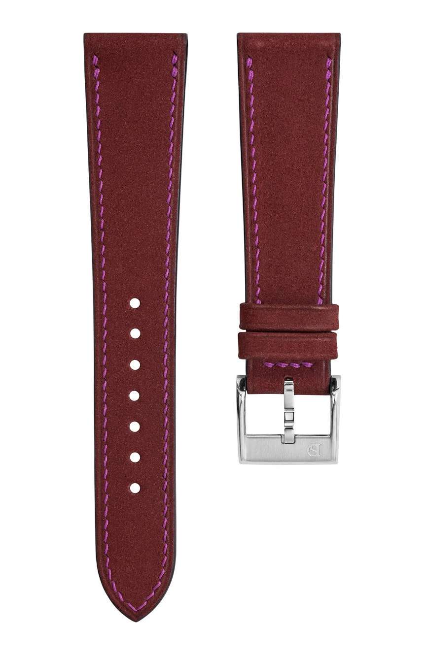Delugs Leather - Wine Red Nubuck Slim Strap