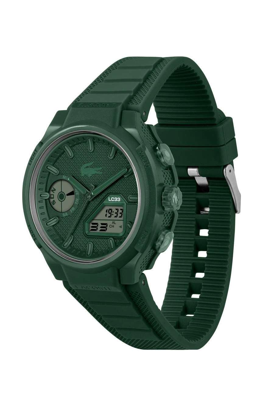 لاكوست ساعة لاكوست LC33 بميناء مستدير مقاس 45 مم وسوار سيليكون للرجال