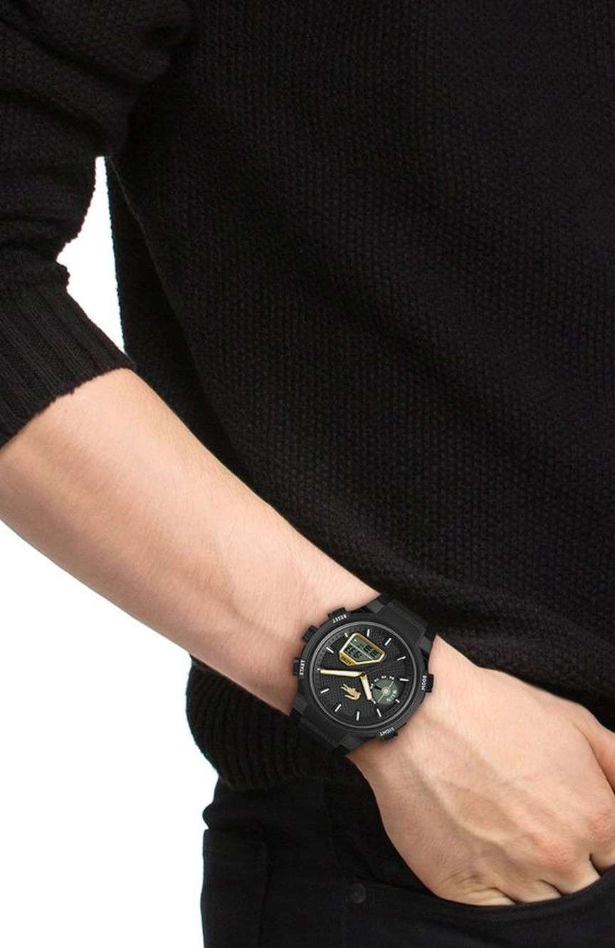 لاكوست ساعة لاكوست LC33 بميناء مستدير مقاس 45 مم وسوار سيليكون للرجال