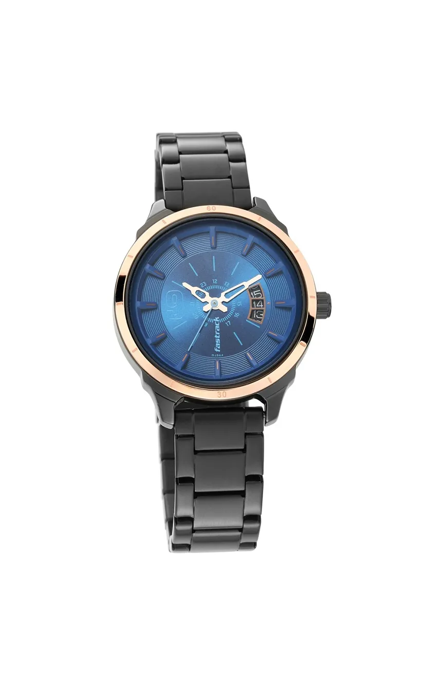 

Titan | Fastrack All Nighters Quartz Analog Blue Dial Stainless Steel Strap Watch for Girls