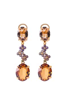 Madreperla Topaz and Amber Swarovski drop earrings