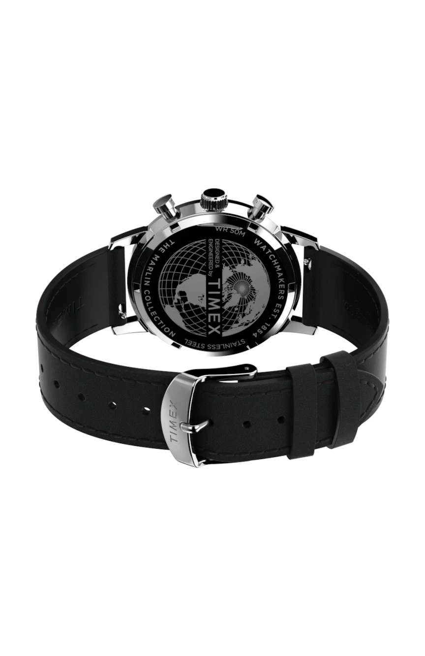 Timex Marlin Chronograph Tachymeter 40mm Leather Strap Watch