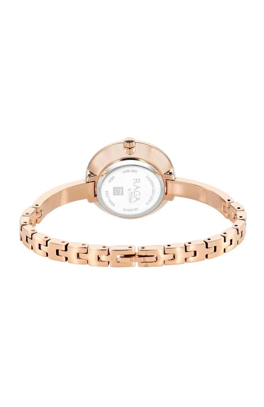 Titan Raga Showstopper Quartz Analog Purple Dial Metal Strap Watch for Women