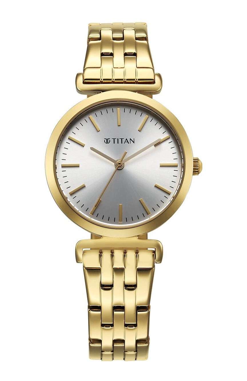Titan Workmode Quartz Analog Silver Dial Stainless Steel Strap Watch For Women