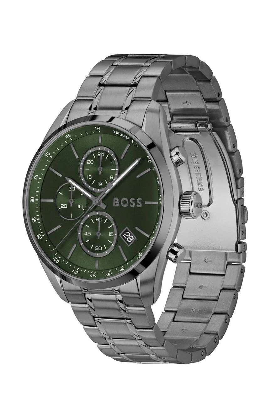 بوص ساعة بوص جراند بريكس 44 مستديرة بسوار من الفولاذ المقاوم للصدأ 44.5 مم للرجال