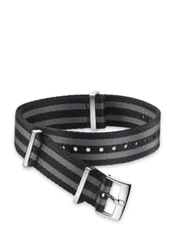 OMEGA Polyamide, 5 stripe black grey, Nato Strap