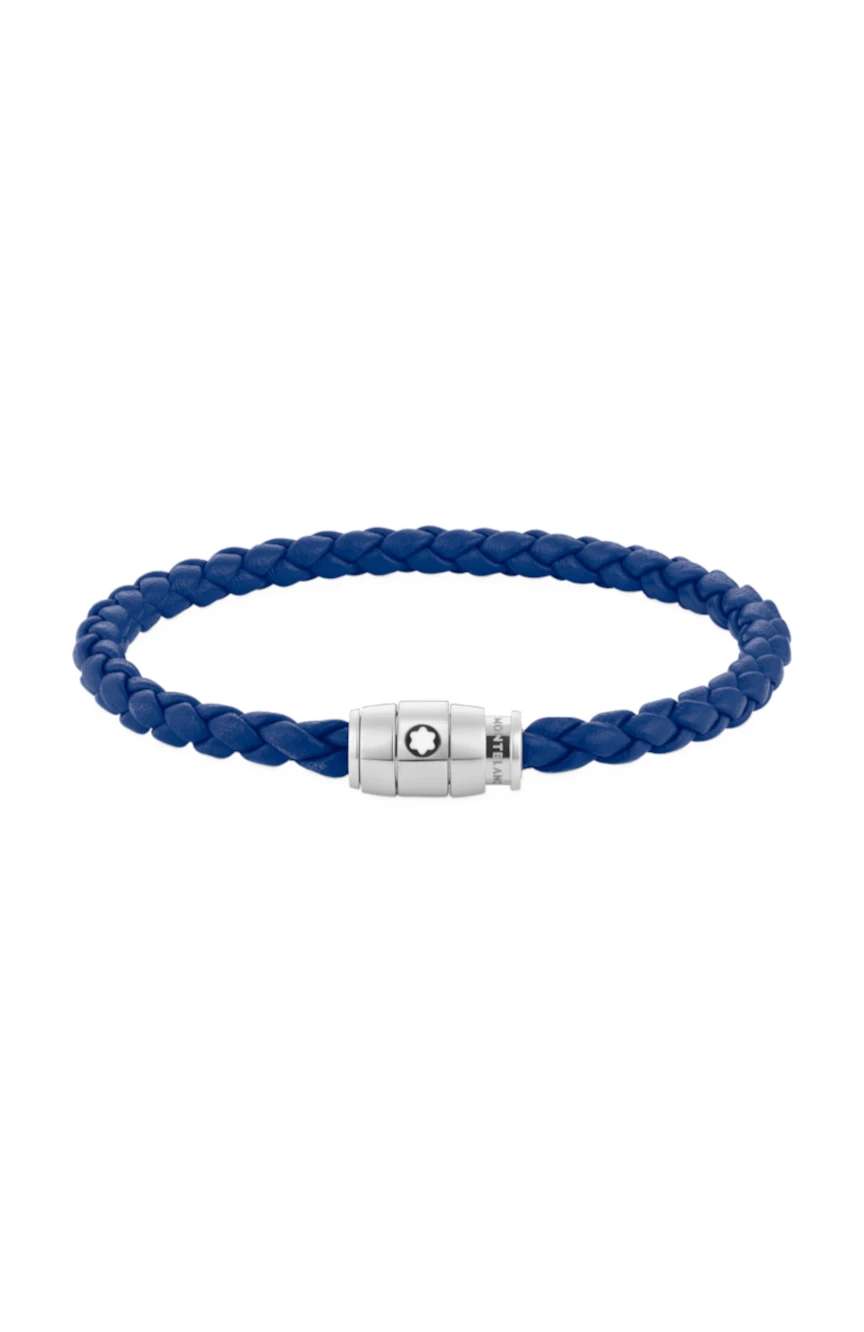 Montblanc Bracelet Blue rings Leather & Steel 68