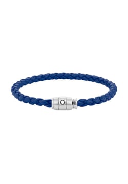Montblanc Bracelet Blue rings Leather & Steel 68