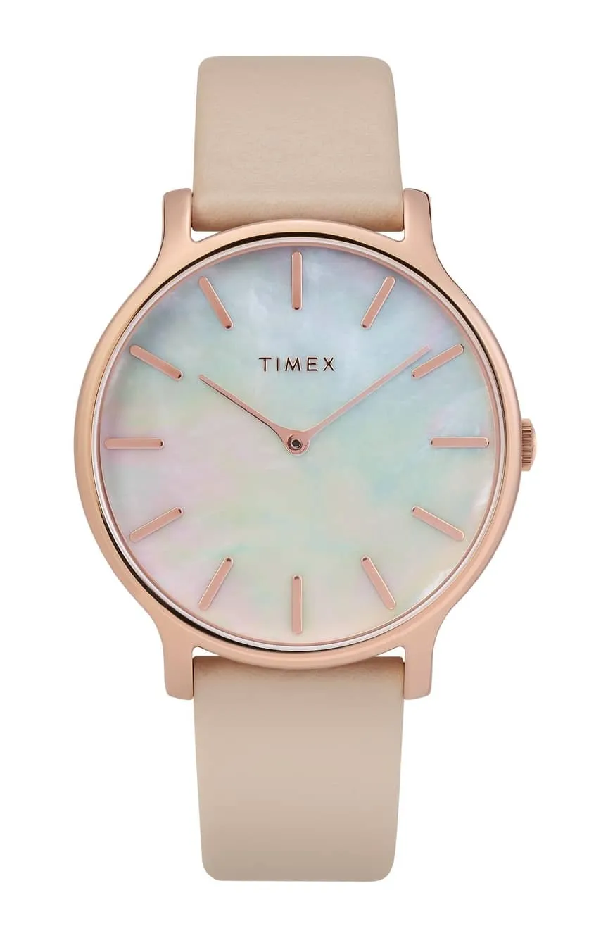 

Timex | Transcend 38mm Leather Strap Watch