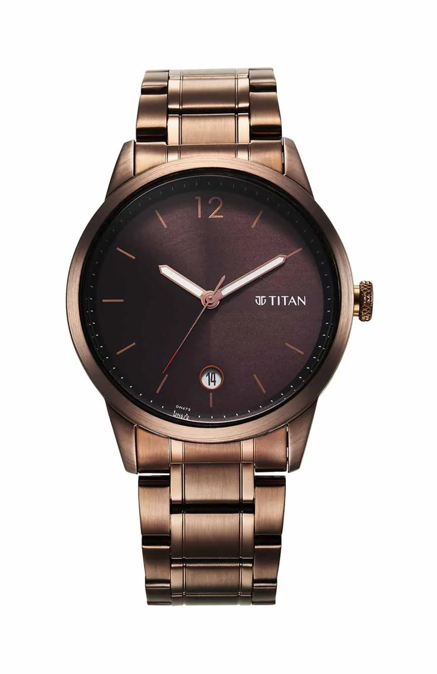 

Titan | Titan Neo Splash Brown Dial Analog with Date Stainless Steel Strap Watch for Men