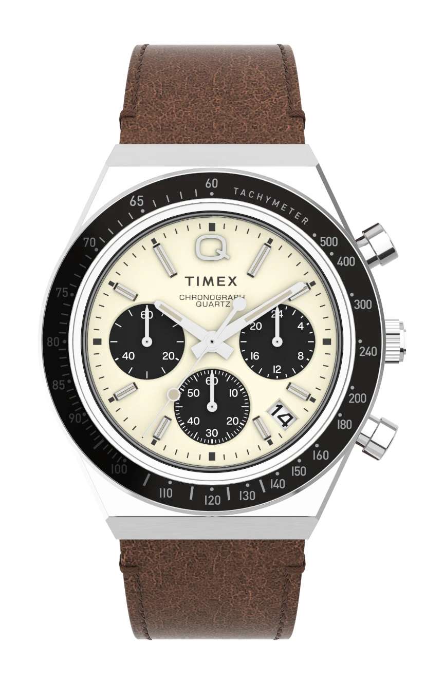 Timex Q Chronograph 40mm Leather Strap Watch
