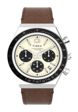 Timex Q Chronograph 40mm Leather Strap Watch