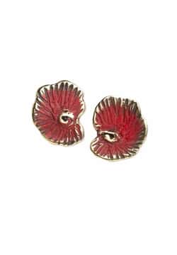 Fili Plaza Nenufar bronze red earrings