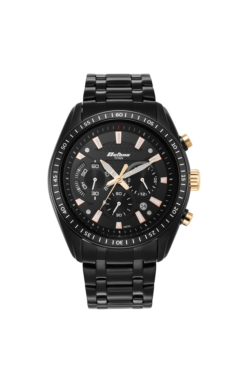 Titan octane black on sale chronograph watch with tachymeter