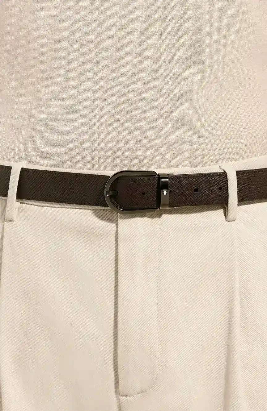 Montblanc Horseshoe 30 mm Reversible Belt in Sartorial Leather