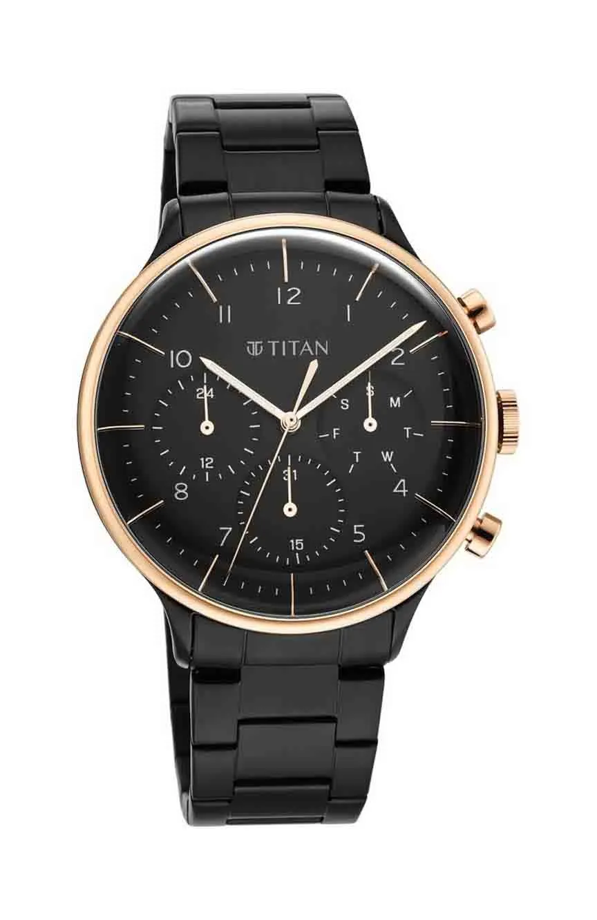 Titan タイタン Titan Titan Urban Magic Black Dial Analog Stainless Steel