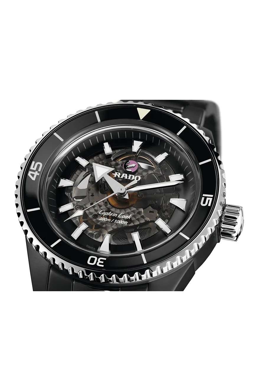 رادو ساعة يد رجالية كابتن كوك مصنوعة من سيراميك عالي التقنية