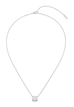 Numbering Pave Dome Pendant Necklace