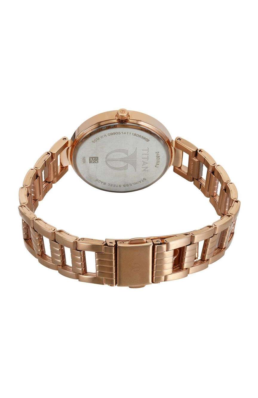 Titan Sparkle Purple Dial Analog Stainless Steel Strap Watch for Women