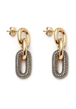 Mon Reve Mini Link Zircon Pinned Earrings