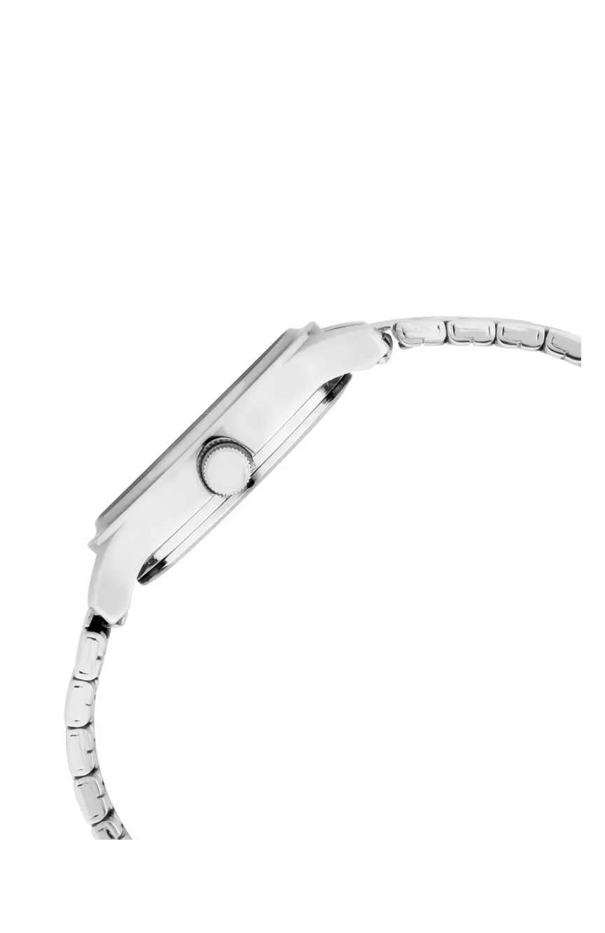 Titan Quartz Analog with Date Blue Dial Metal Strap Watch for Women