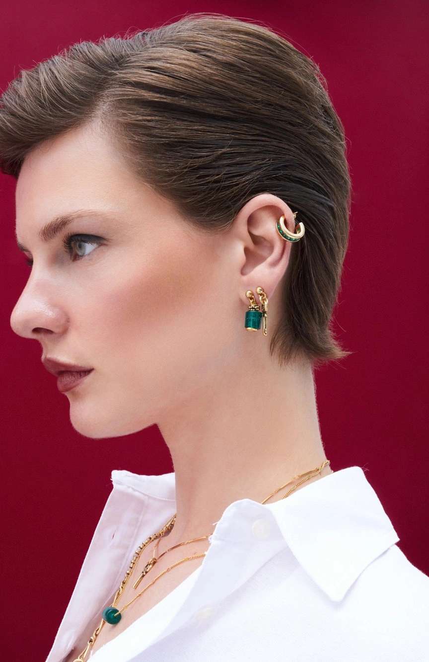 Mon Reve Green Zircon Stud Earrings