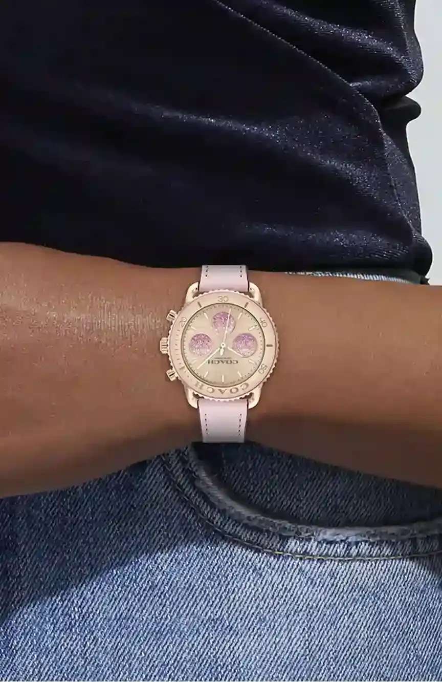 COACH WOMENS QUARTZ CALFSKIN glitter LEATHER WATCH Coach Elliot Women main image 3